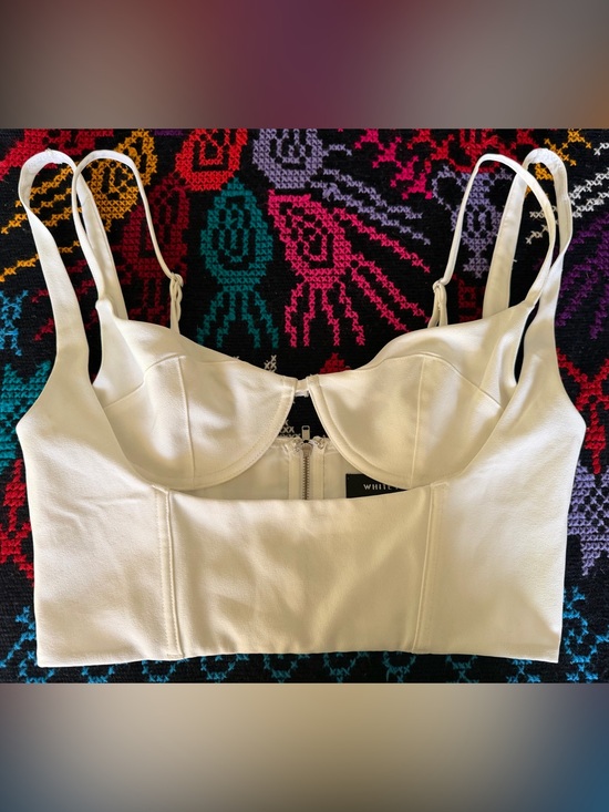 White Fox Boutique Tops - White Fox Boutique White Cropped Bustier Top